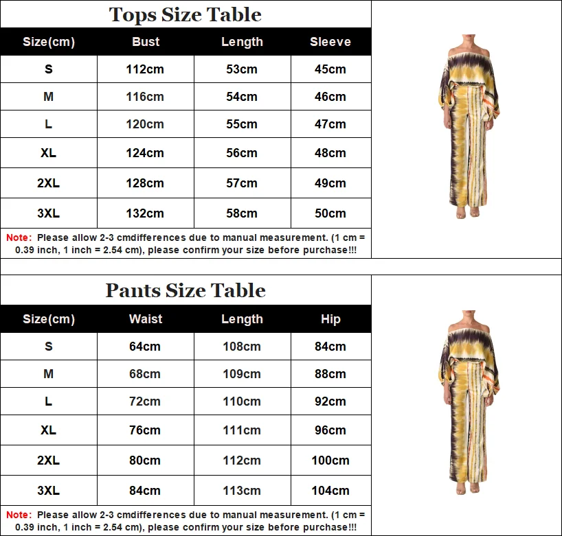 Frauen Print Satin Outfit Laterne Ärmel Off Schulter Langarm Bluse Büro Dame 2-teilige Sets Neue Casual Breite Bein Hosen anzüge – Detail 1