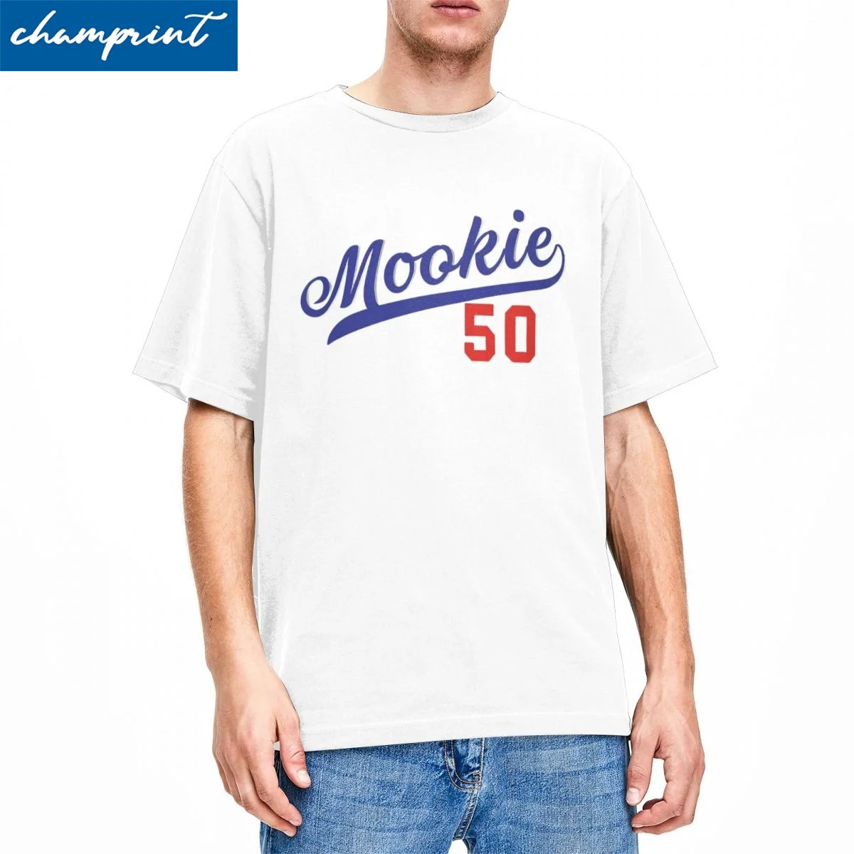 Awesome Mookie 50 Los Angeles Dodgers T-Shirt Men Women's Pure Cotton T Shirts Baseball Team Short Sleeve Tees Summer Tops