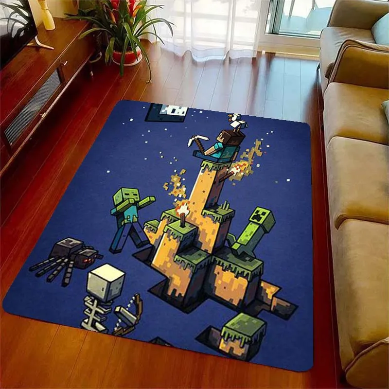 M-Craft Classic Pixel SandBox Game Area Rugs for Living Room Bedroom Decoration Rug Children Play Gamer Room Mat Non-slip Carpet