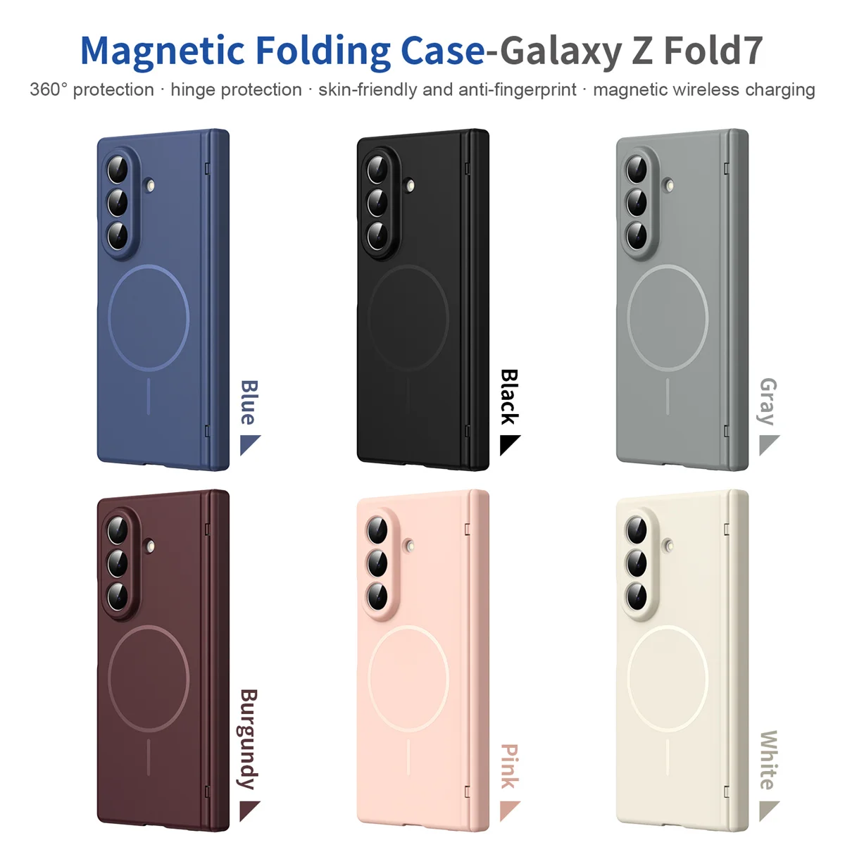 Scharnier-Schutzhülle mit Magnetischer Stoßdämpfung für Samsung Galaxy Z Fold 8 7 6 5 4 3 5G für Magsafe Fold7 Fold6 Mattierte Abdeckung – Detail 1