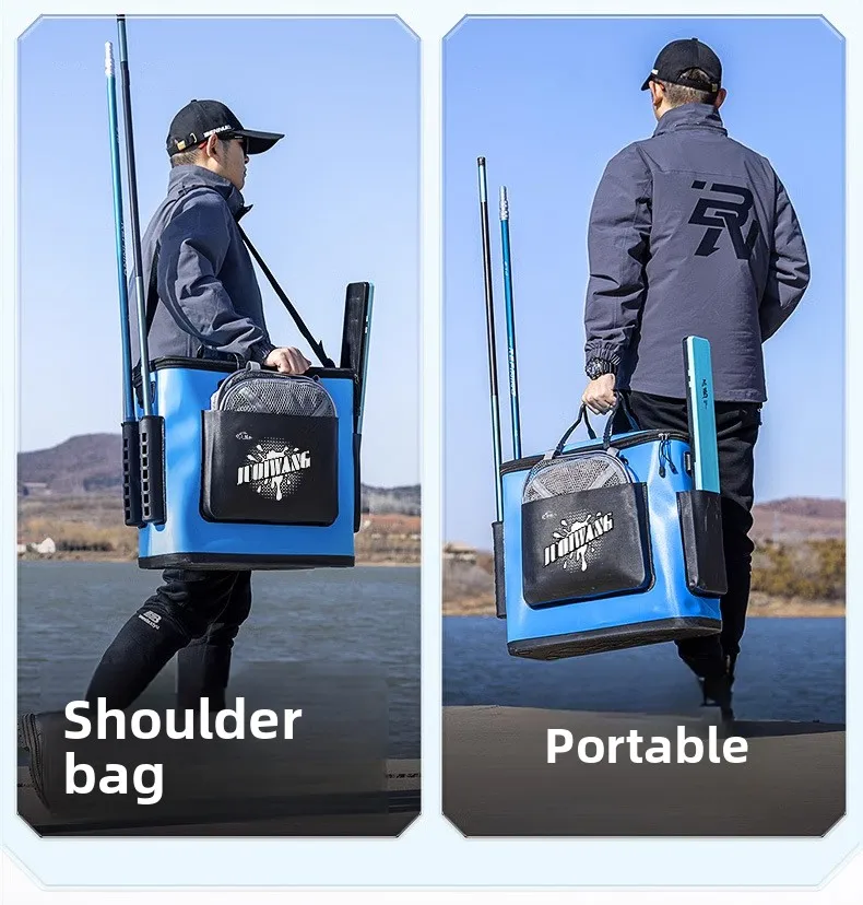 Cubo para peces vivos engrosado portátil con protección integrada - imagen 4