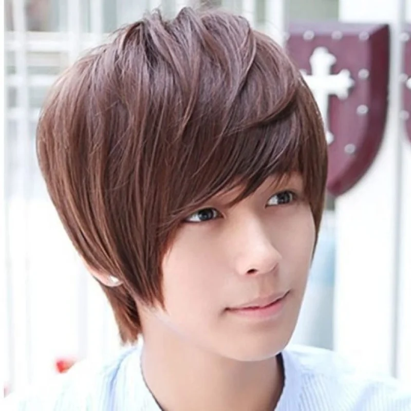 

Мужской парик Красивый корейский вариант Парик на всю голову Короткие волосы Реалистичный натуральный мужской стиль среднего и пожилого возраста