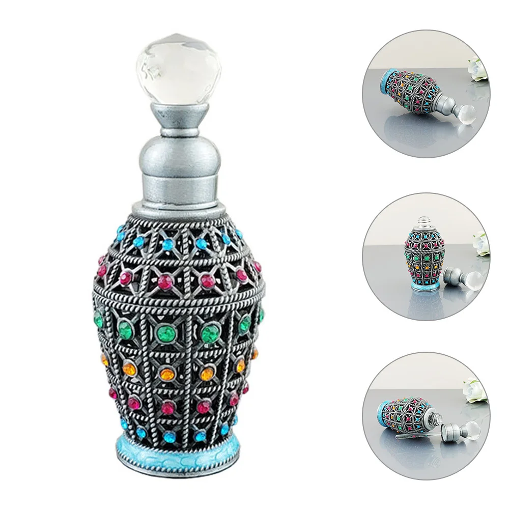 

Refillable Vintage Perfume Bottle Glass and Alloy Travel Size Essential Oil Bottle Leak Resistant Airtight Closure for Perfume