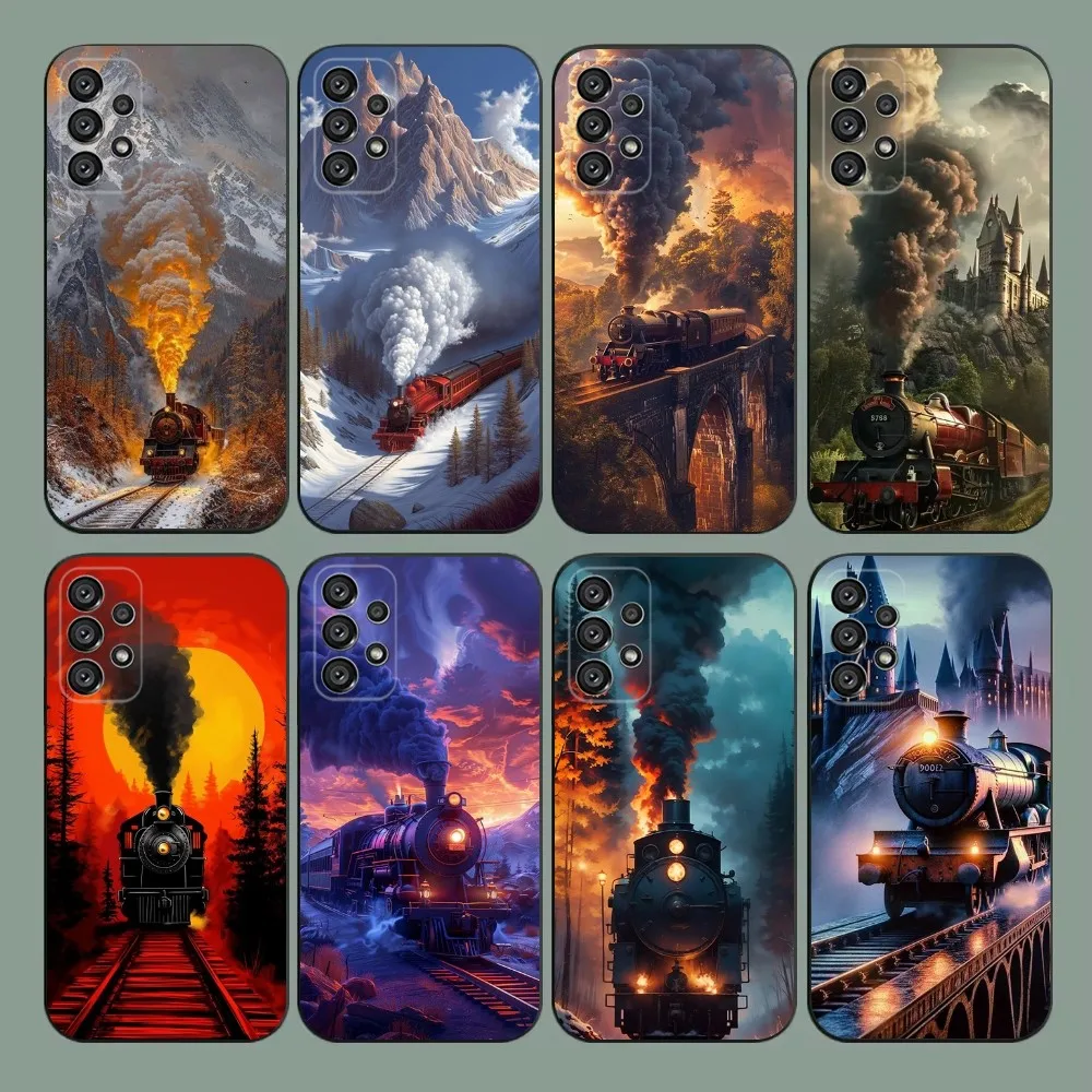 

Classic Steam Train Railway Phone Case For Samsung Galaxy A20,A21s,A22,A31,A32,A52,A53,A72,73,A80,A91 Soft Black Cover