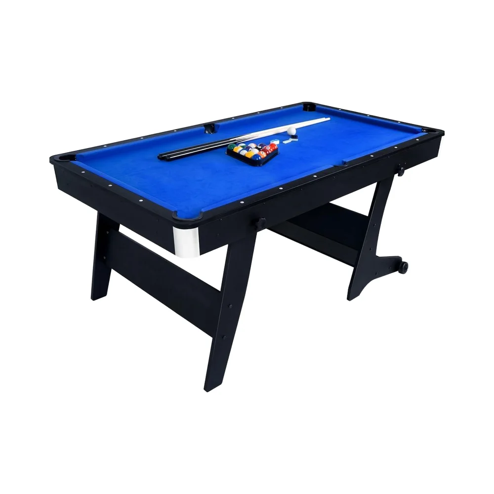 

Luxury 6FT Foldable MDF Snooker & Billiard Pool Table Set with Rubber Cushion Custom Size for Home Game Room Use for Adults Kids