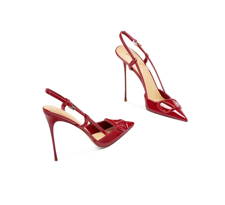 

Luxury Women's Sandals, Fashionable Black Patent Leather, Sexy High Heels, Summer Women's Slim High Heels