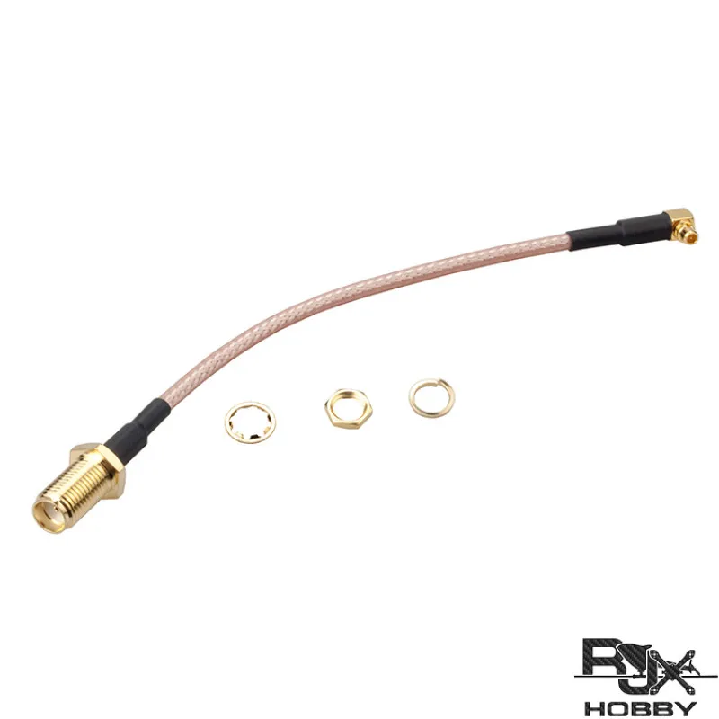 RJXHOBBY 120mm RF RG316 Pigtail SMA Female Antenna Connector to MMCX Male Coaxial Cable Adapter Right Angle For FPV Antenna