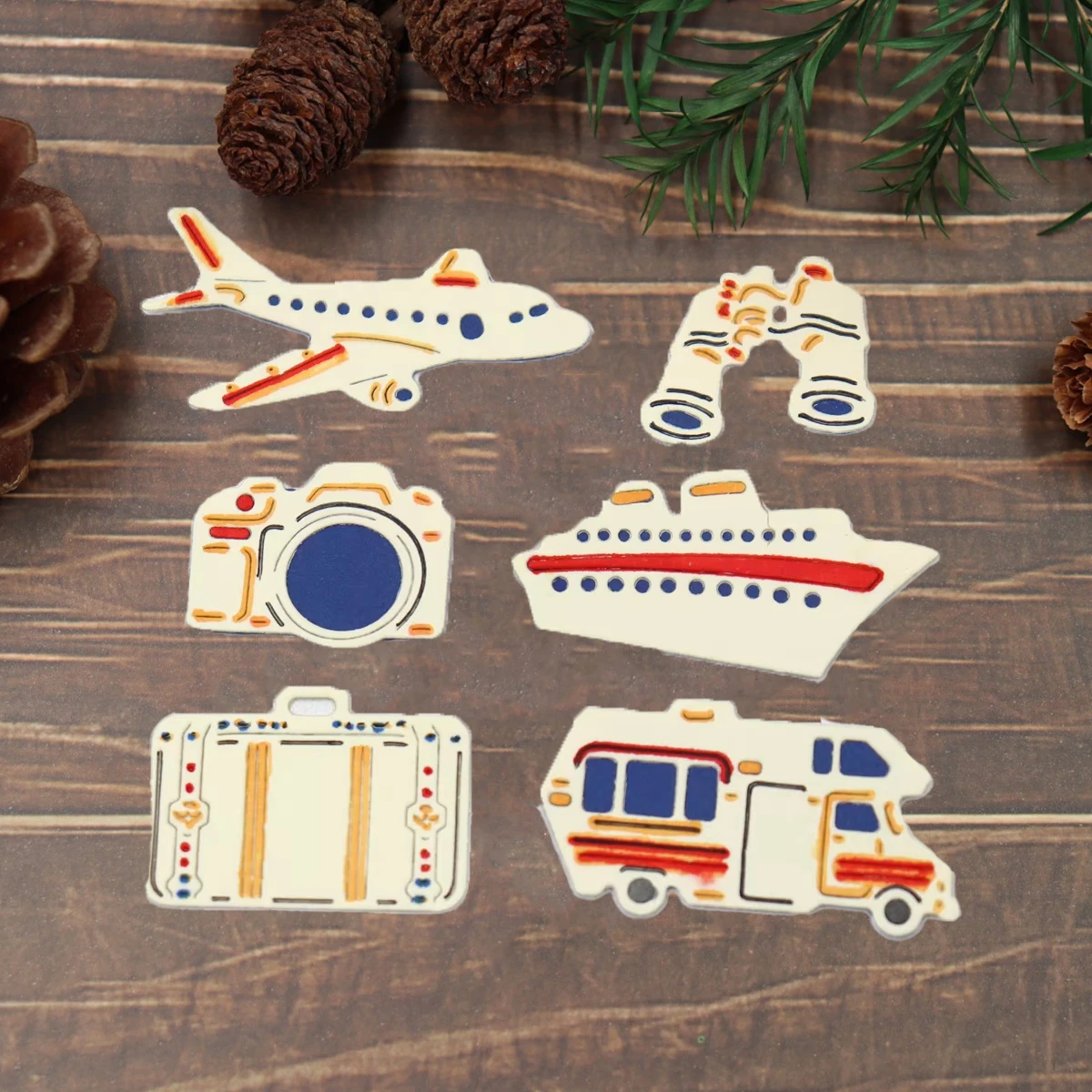 

Aircraft and Ship Telescope Set Scrapbook DIY Greeting Card Making Carbon Steel Mold Crafts Metal Cutting Die New Arrival