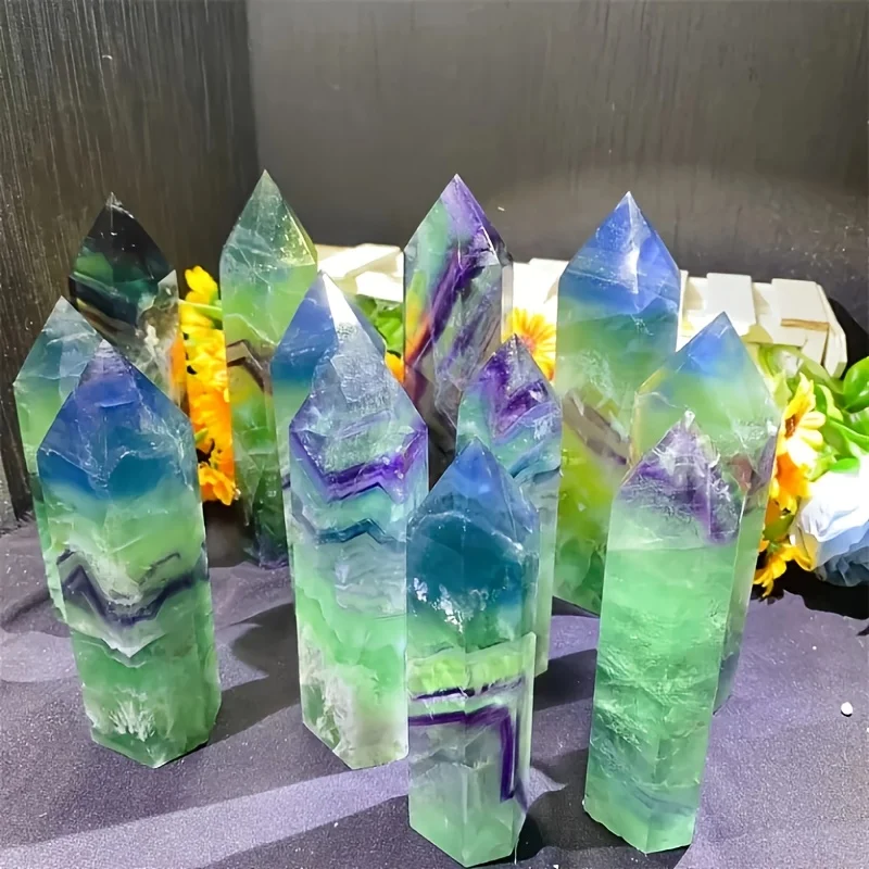 1pc Green Fluorite Tower Crystal , DIY Jewelry Accessory, Home Decoration, Ideal Gift for Family and Friends