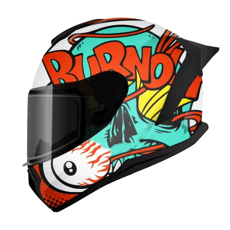 

STLF 2025 Factory Wholesale Racing Motorbike Helmets DOT Certified Hot Sale Full Face Motorcycle Helmets Big Spoiler ABS Materia