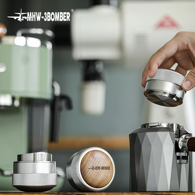 

MHW-3BOMBER Bomber Infinity Powder Distributor, Coffee Powder Press, Adjustable Solid Wood Powder Hammer 51/58mm