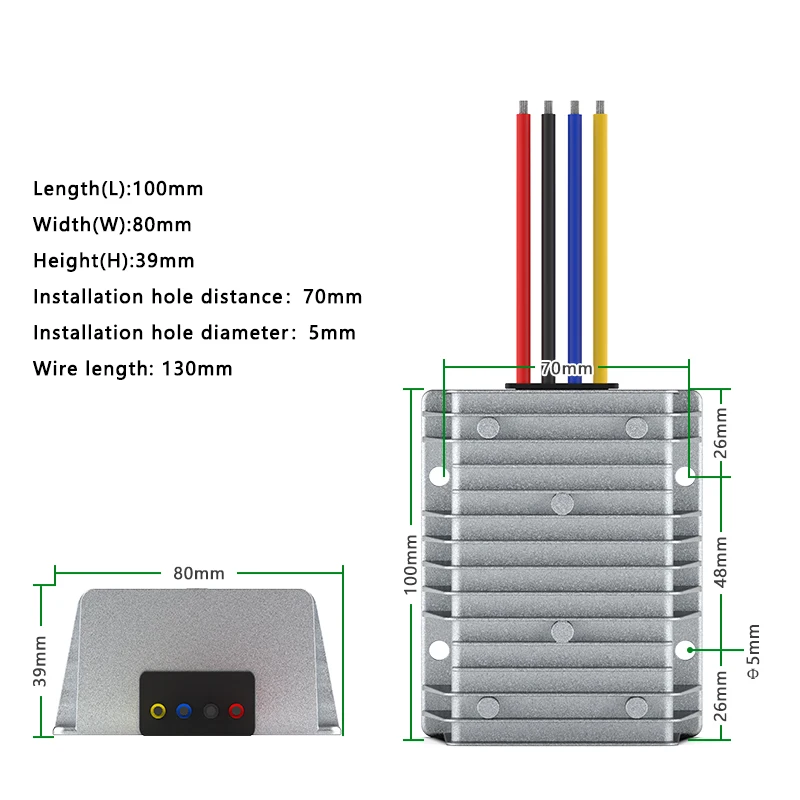 12V24V36V48V60V72V80V100V120V to 24V isolated power converter 18V-36V to 24V automatic voltage rise and fall module onboard wate