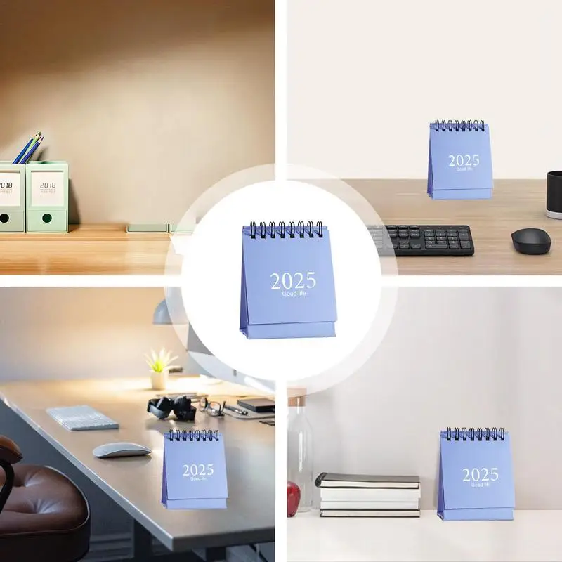 Standing Calendar 360 Degree Page Turning Small Desk Calendar 2025 Flipping Calendar For Classroom Portable Small Desk Calendar