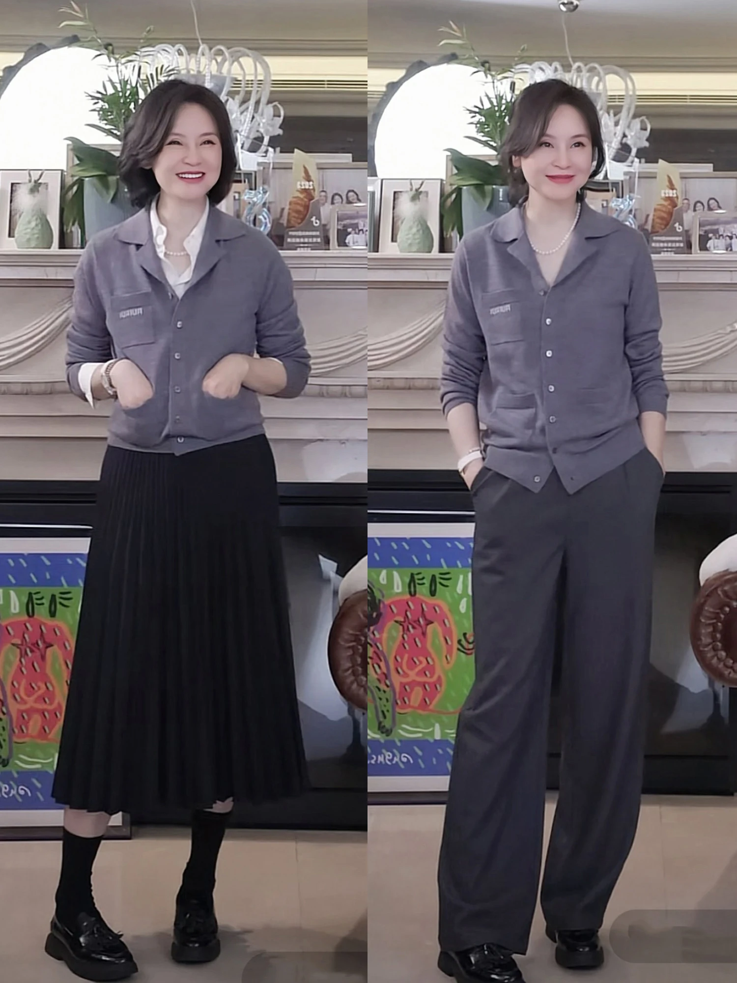 Cárdigan de Punto de Lana y Seda Estético Miau System con Cuello de Traje, Bordado, Manga Larga, Largo Regular, Ropa de Punto de Invierno para Mujer