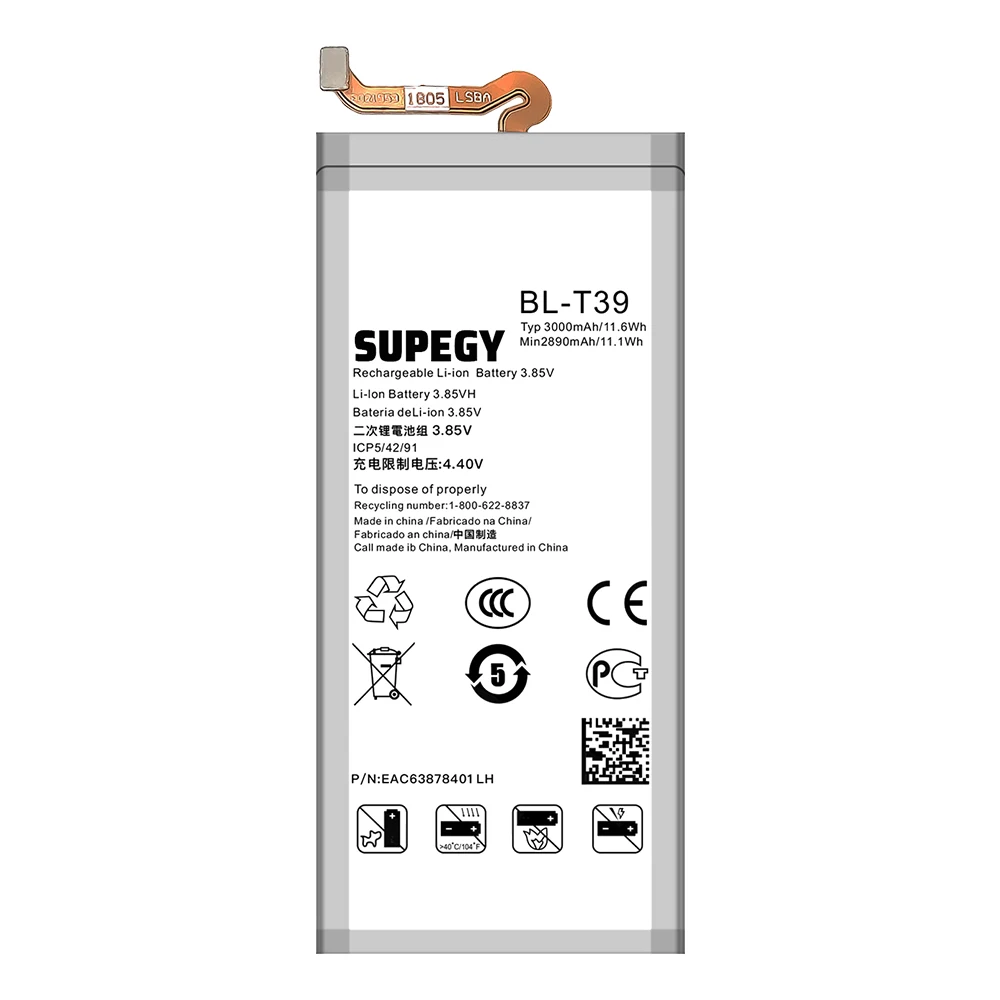 EOTABACC 100% New Original Battery BL-T39 For LG G7/Q7 ThinQ /G710 /Q7+ /LMQ610 /K40/G7 ONE/Q610/Prime 2 /K30 2019 Phone Battery view 3