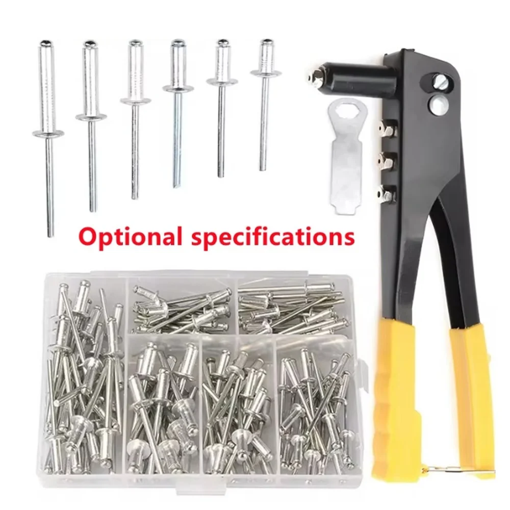 Zware Klinkhamer Set Pop Klinknagel Pistool Blind Klinknagels Assortiment Kit Handgereedschap Klinknagel Moer Tool + 120 nagels
