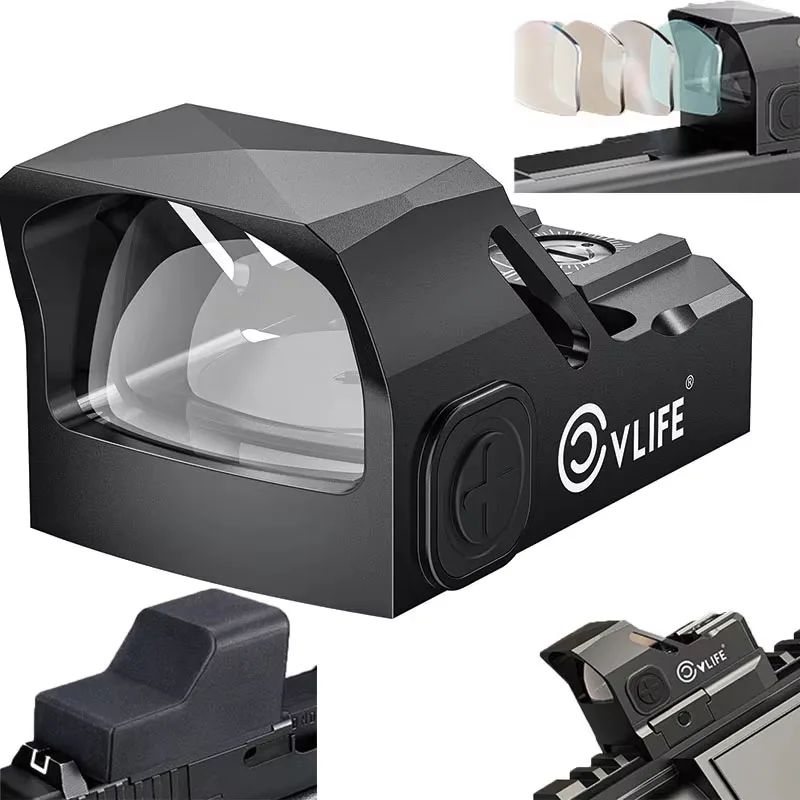 

WolfCovert Motion Awake Pistol Red Green Dot Sight for Doctor Cut Footprint 3 MOA 1X24mm Open Reflex Sight Full Size Optics