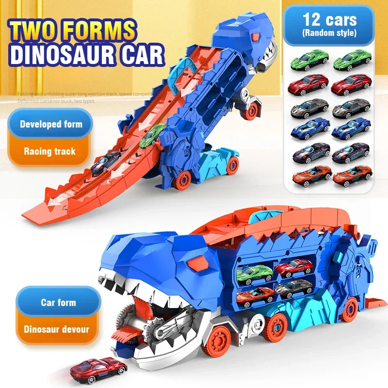 

Dinosaur Deformation Track Toy Car Ejection Alloy Diecast Car Toy Set for Boys Kids Gift