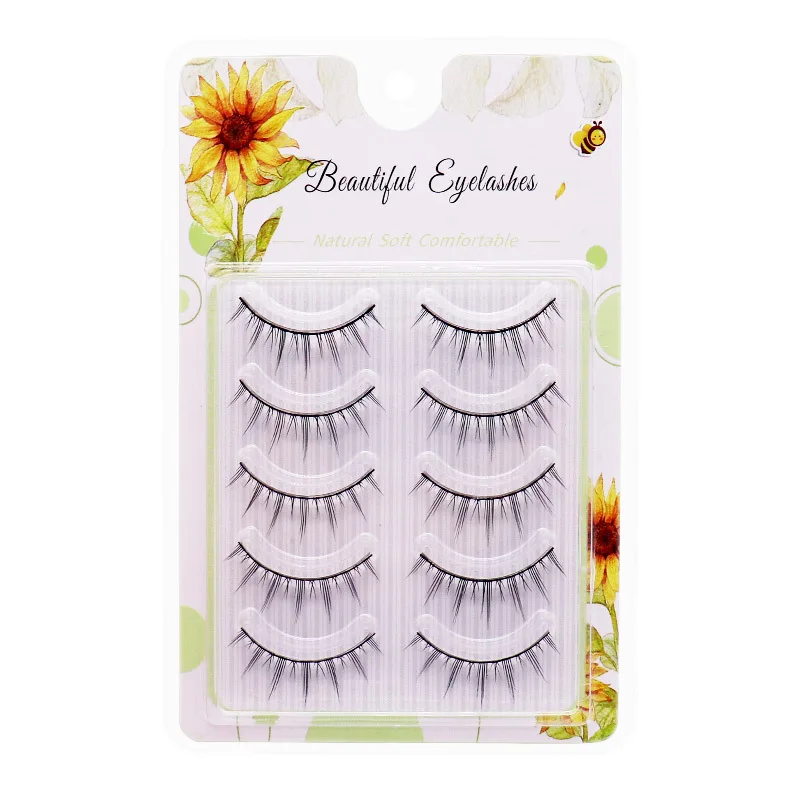 5 pairs set acrylic fake lashes natural imitation makeup cross false eyelashes beauty eyes makeup set lash extension supplies