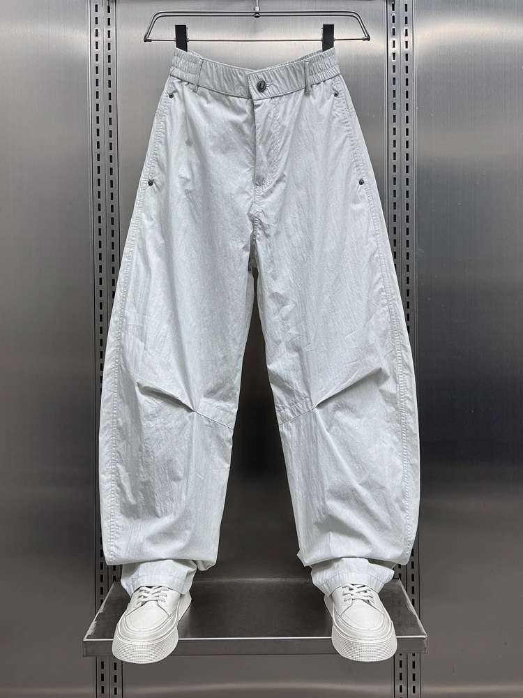 

Летние тонкие американские повседневные спортивные брюки прямого кроя для молодежи, модные свободные рабочие брюки в трендовом цвете