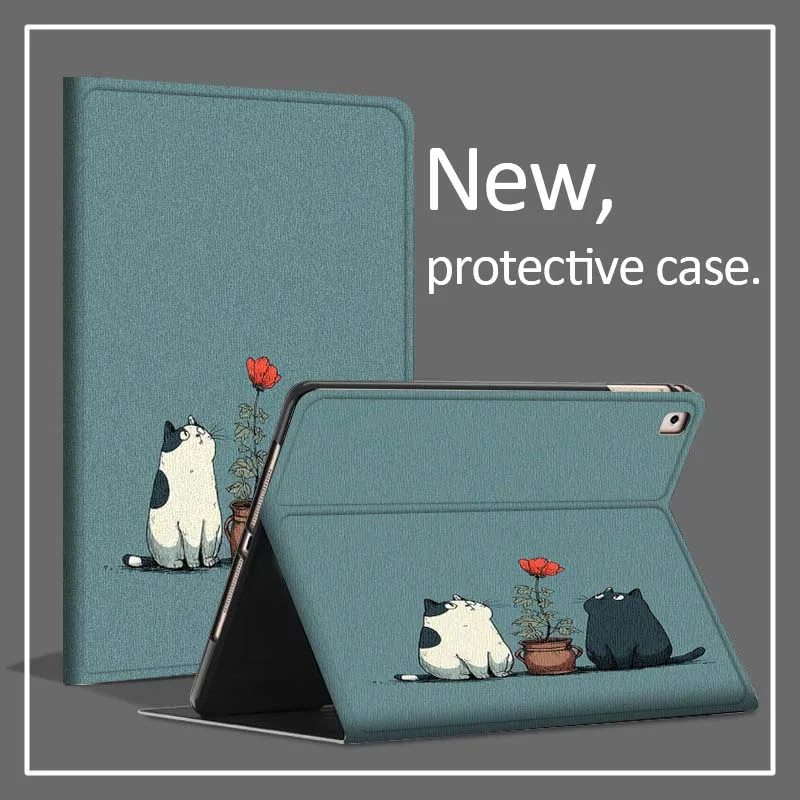 

Красный цветочный горшок с двумя кошками для Huawei MatePad 5 10 11 13 3 X9a X8a V7 6 11,5 13,3 Защитный чехол для планшета