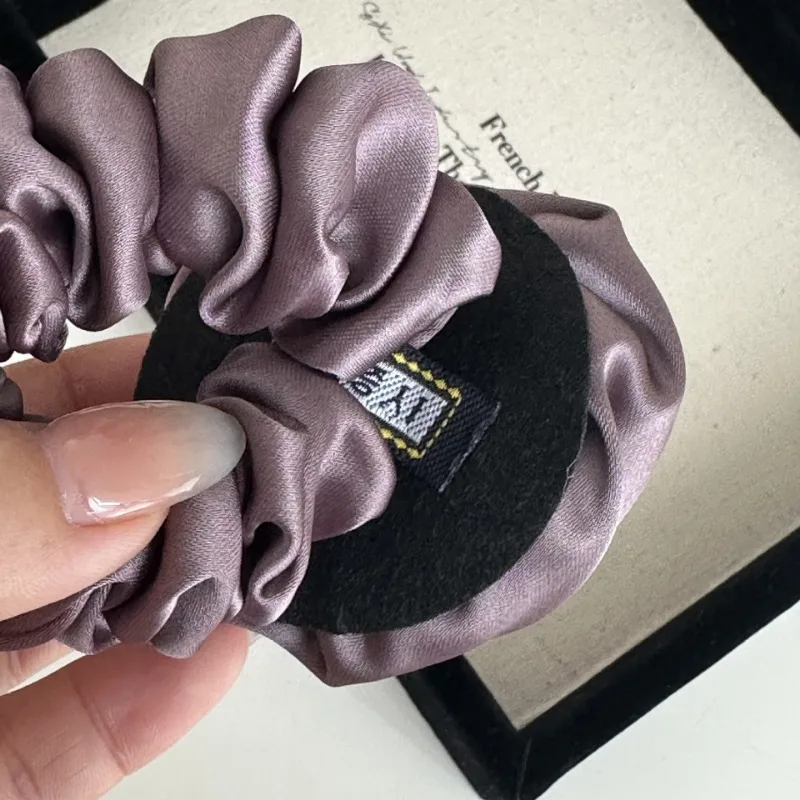 Advanced Retro Elegance French Style Vintage Satin Super Fairy French Rose Large Scrunchie Head Rope Hair Ring Hair Accessories