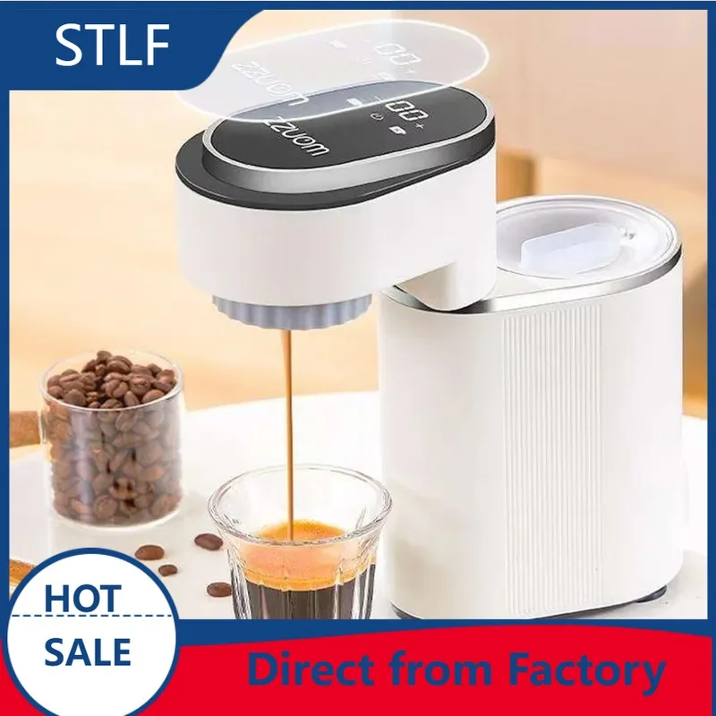 STLF Practical 15-bar Mini Electric Portable Espresso Machine Hot and Cold Double Flush Stainless Steel Housing Coffee