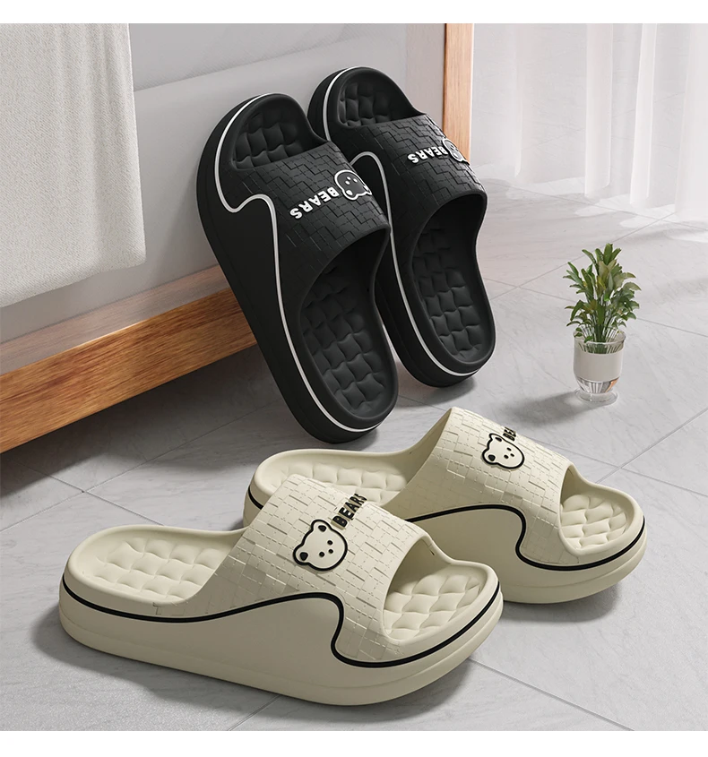

Summer Fashion Concise Couple Home Shoes Cosy Non-slip Slides Lithe Soft Sandals For Women Men's Slippers In House Flip Flops