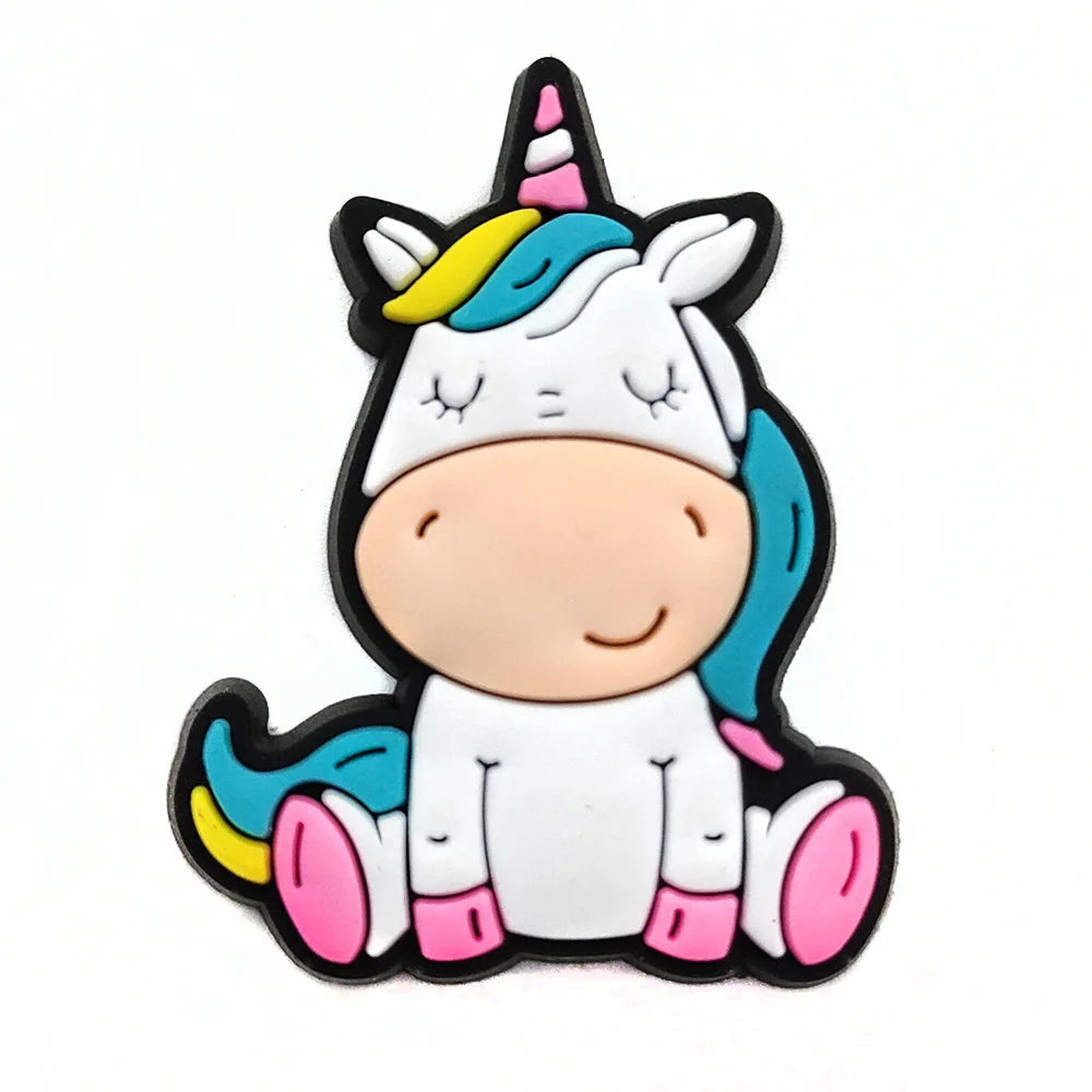 Süße 1-10 Stück Cartoon Einhorn Serie Schuh Charms Schuh zubehör dekorieren Clogs PVC Mädchen Kinder Frauen Geschenke