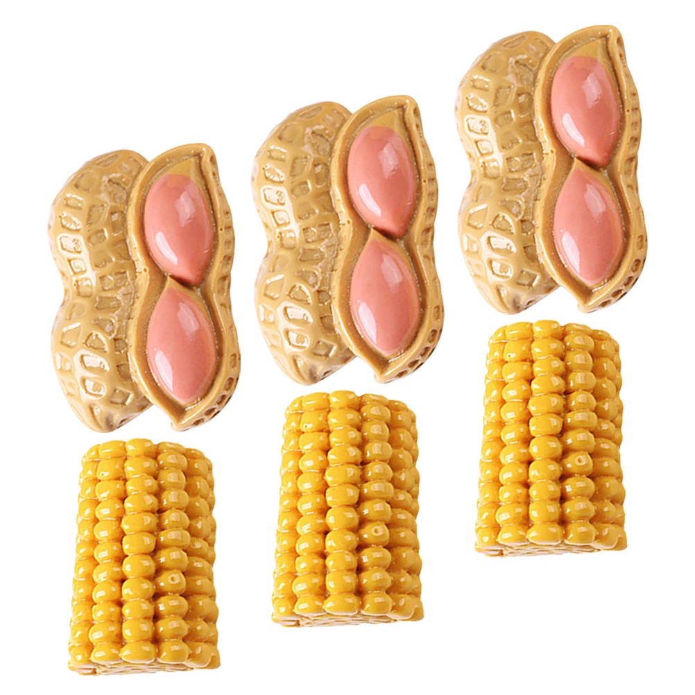

Miniature Peanut Fake Vegetable Decor Decoration Lifelike Model Models Ornament Food Corn House Popcorn Resin