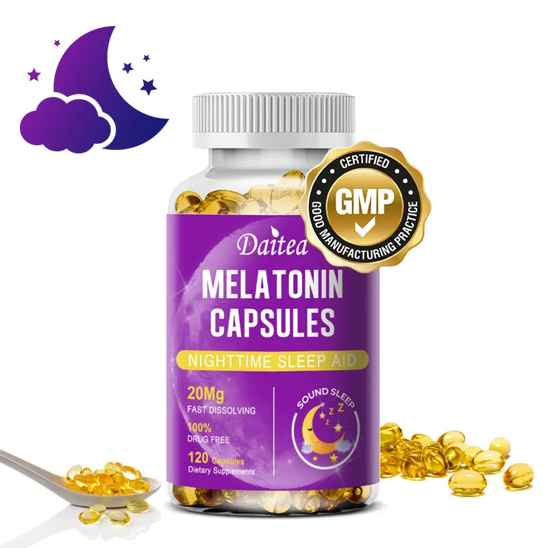 Melatonin 20 mg hilft, Entspannung und Schlaf zu fördern, die natürliche Schlafzyklen unterstützen – vegan, glutenfrei, milchfrei