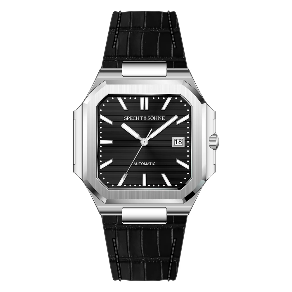 2025 Specht & Söhne 41 MM Vierkant Kubiek 5711 Herenhorloge Mechanische Horloges Roségoud Roestvrij staal Saffierkristal Waterdicht