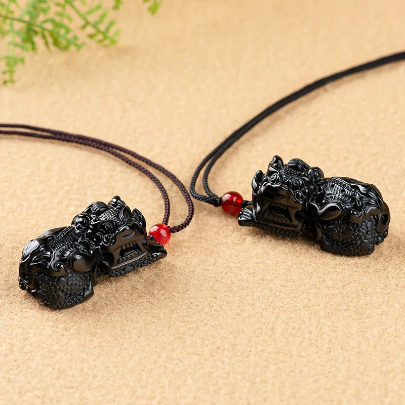 

Jiale/ Natural Burmese Ice Species Black Jade Ruyi Pixiu Pendant Fine Jewelry Accessories Necklace for Men Women Fashion Gift