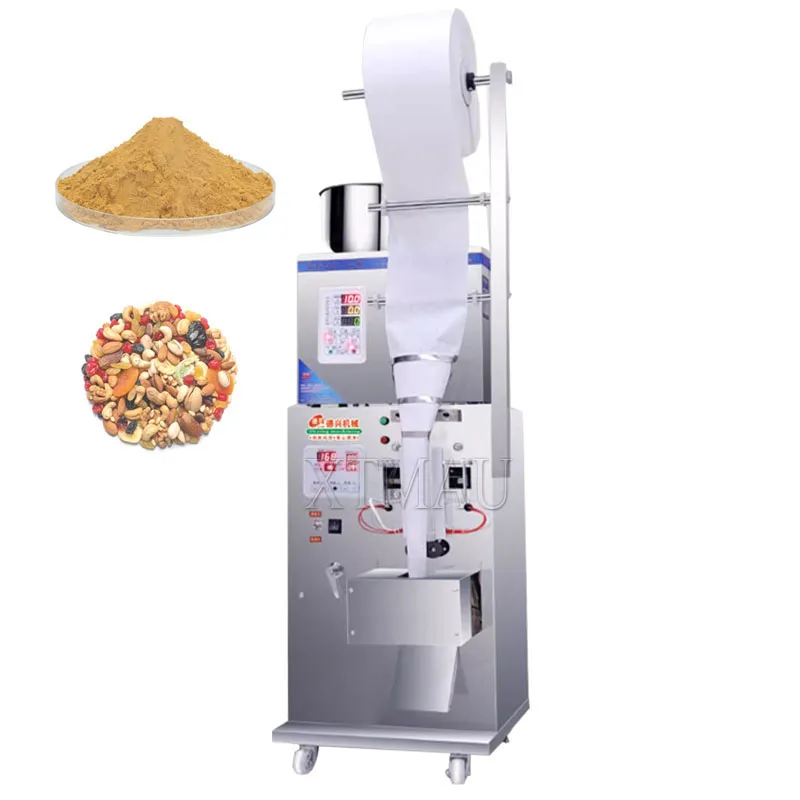 Fully Automatic Peanut Coffee Bean Nut Cereal Rice Pet Puff Food Plastic Bags Packaging Machine Three Side Seal Machine