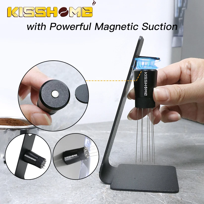 

Coffee Needle Distributor Magnetic Wdt Tool Espresso Stirrer With Stand For Delonghi Brevillle Portafilter Barista Accessories