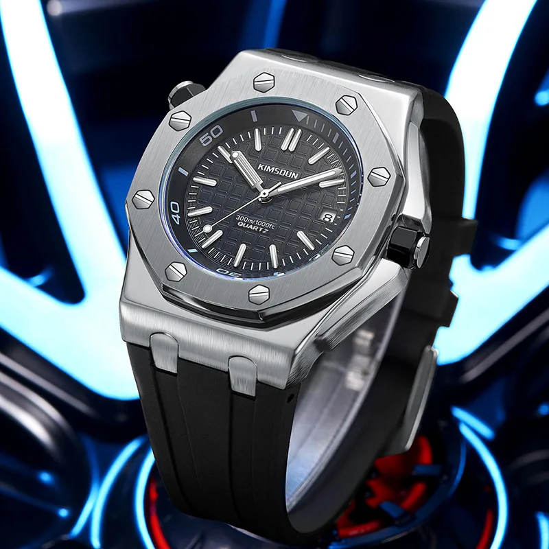 New Men's Sports Fashion Quartz Watch, Exquisite Design, Trendy and Fashionable, Luminous Display, Silicone Strap Watch, Electronic Quartz Movement, Suitable for Men, Ideal Gift for Friends - Suitable for Business or Casual Occasions