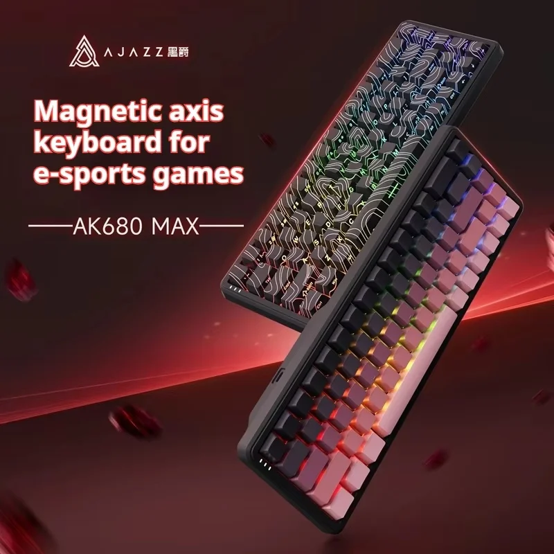 AJAZZ AK680 MAX Wired Esports Mechanical Keyboard Magnetic Switch RT Adjustable Keystroke Low Latency Customized Gaming keybaord