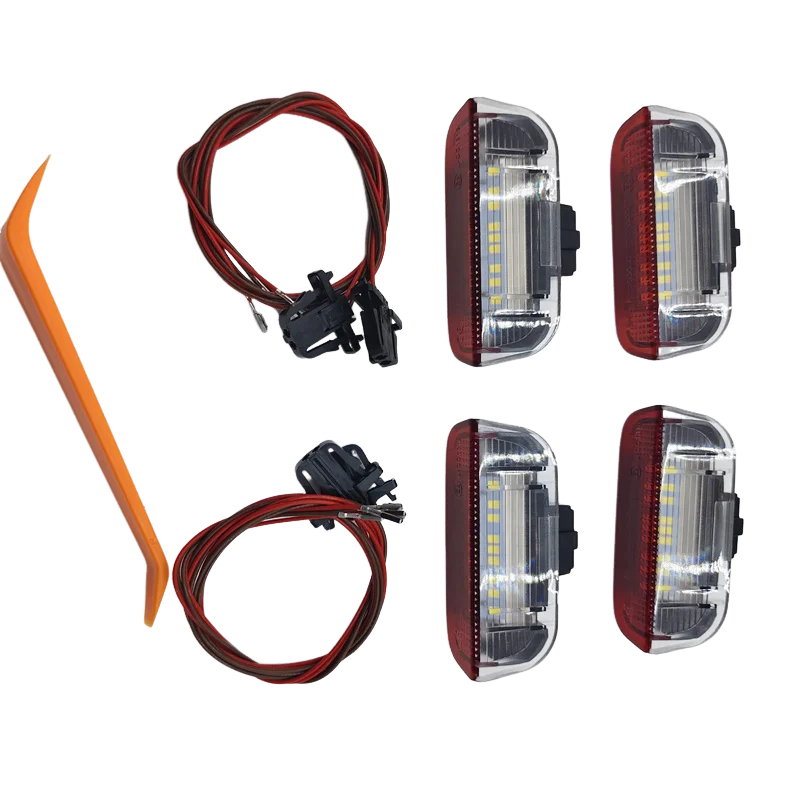 4x LED Car Door Panel Courtesy Light For VW Passat CC Polo Phaeton Phideon Sharan Scirocco Tiguan Touran Touareg Vento Virtus