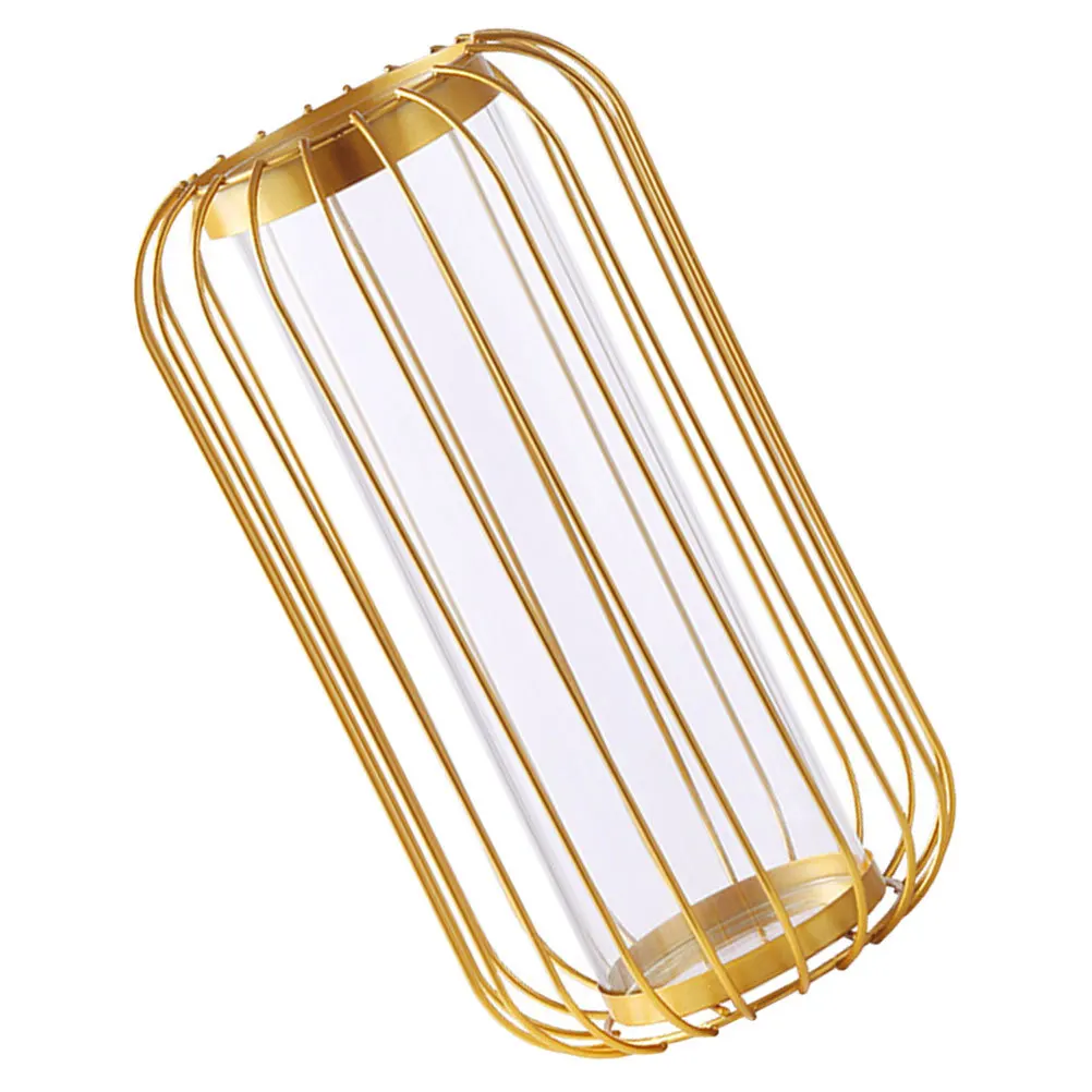 

Hydroponic Flower Vase Decorative Glass Bottle Iron Art Clear Transparent Flower Inserting Vase Nordic Style Desktop Garden