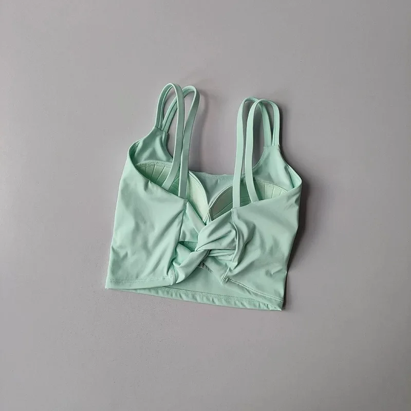 Damen All-in-One Sport-BH, stoßfest, schnelltrocknend, Yoga-Fitness-Laufweste mit Schönheitsrücken-Design für das Training – Detail 14
