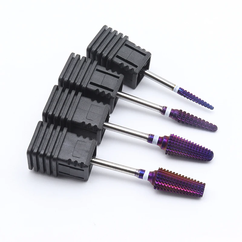 Hot! Purple Pro Whole Carbide Nail Drill Bits Nail Art Electric Drill Machine Files Nail Art Tools cut and polish bottom nail