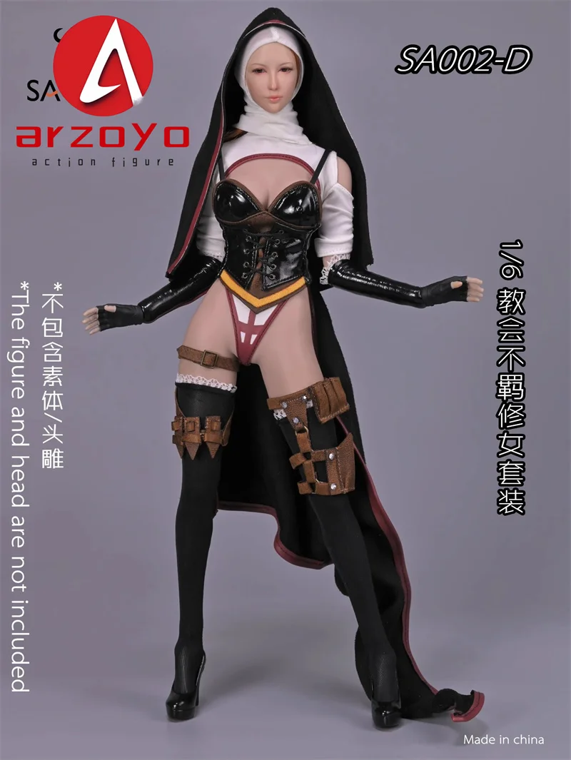 SA Toys SA002 1/6 Church Sisters Tube Top Skirt Dress Long Cloak Clothes Set Model Fit 12'' Female Action Figure Body