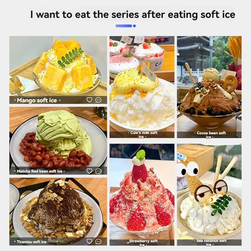 Milk Tea Shop Commercial Equipment Snowflake Shaved Ice Machine Automatic Ice Crusher With Cover Support 110V US Standard