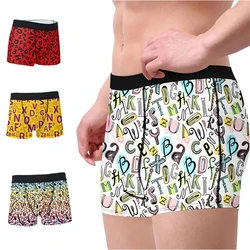 Summer geometric letters men's printed shorts Harajuku sports sweatpants swimming beach clothing boxer swimming trunks men