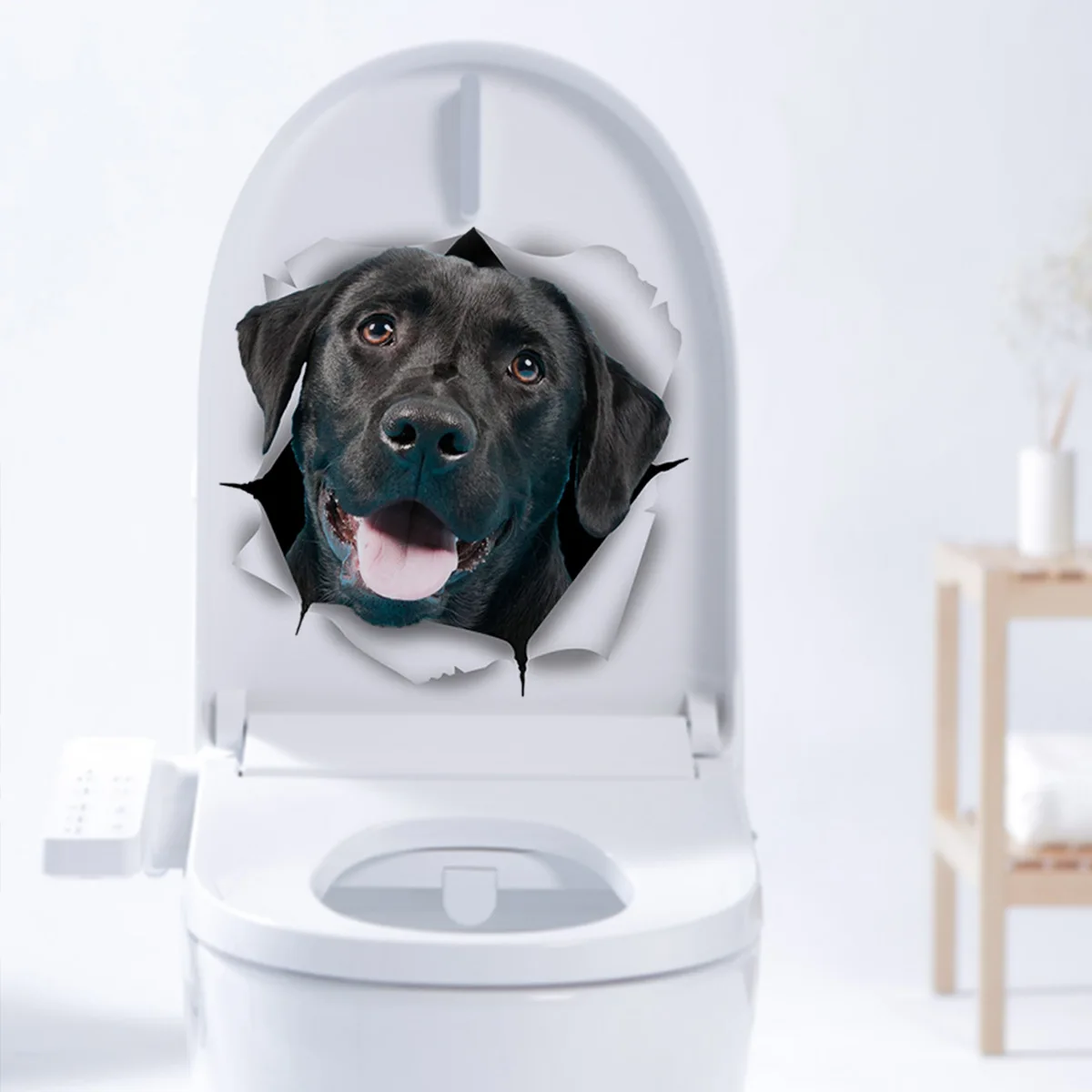 3D наклейка на стену с подглядывающей собакой-самоклеящаяся наклейка с милыми животными для декора гостиной, спальни, туалета