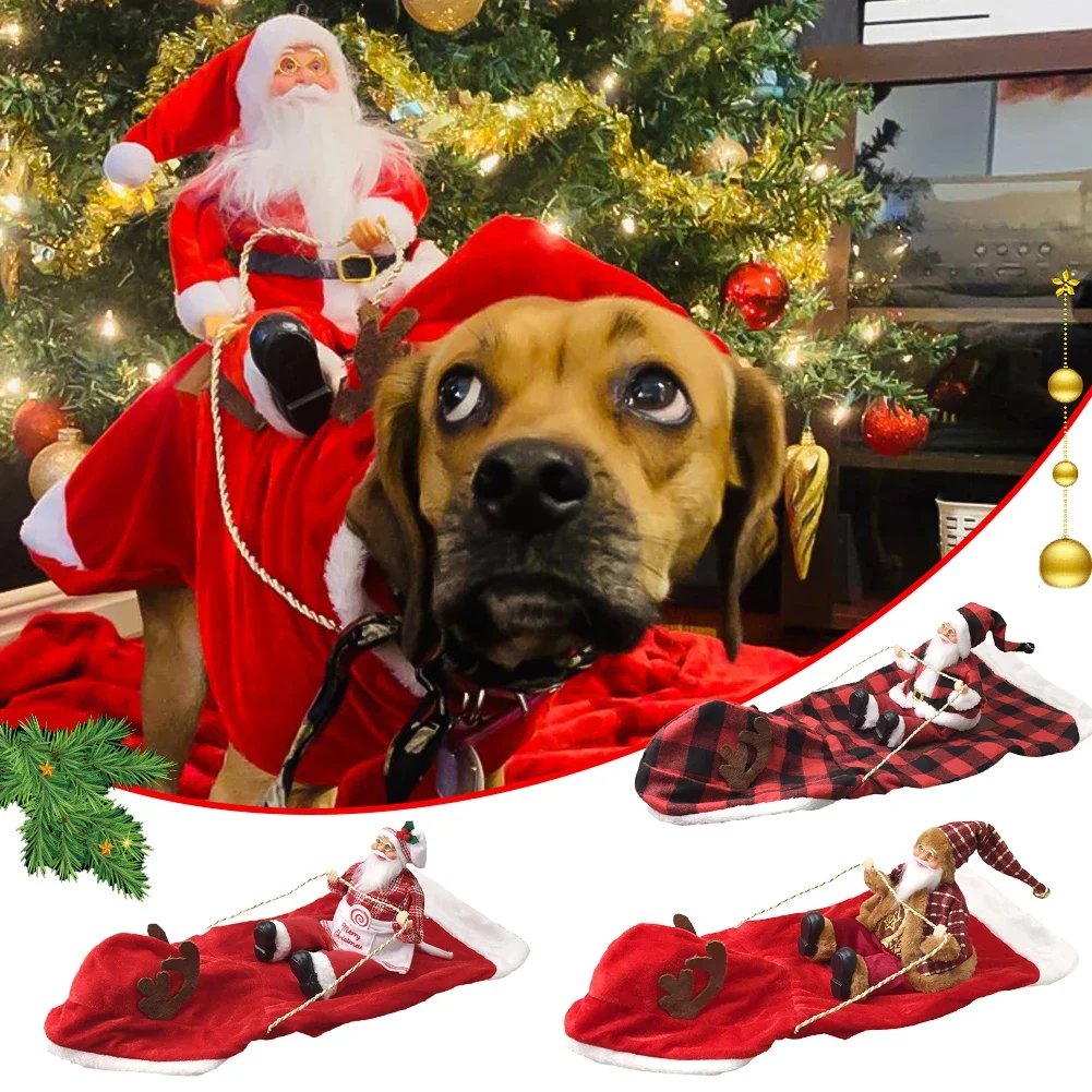 2024 New Year Christmas Dog Clothes Santa Costume for Puppy Chihuahua Yorkshire Pet Cat Clothing Jacket Coat Costume