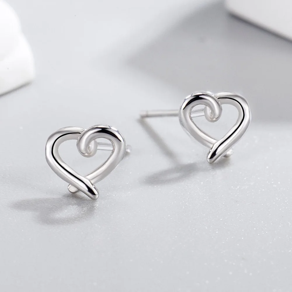 

Charm 925 Sterling Silver Simple Hollow Pendant Stud Earrings for Women Fashion Wedding Party Gift Jewelry