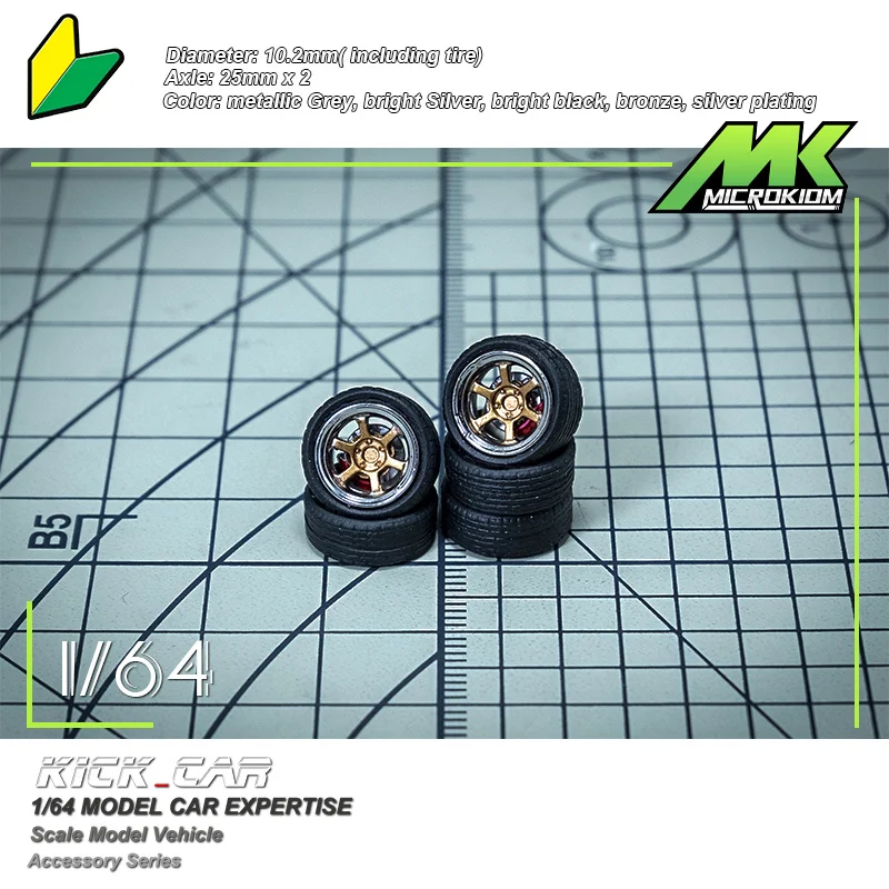 1/64  Type S  Chezhidao  ABS Wheels With Rubber  Modified Parts  For Model Car Racing  Hotwheels Tomica Vehicle Toy