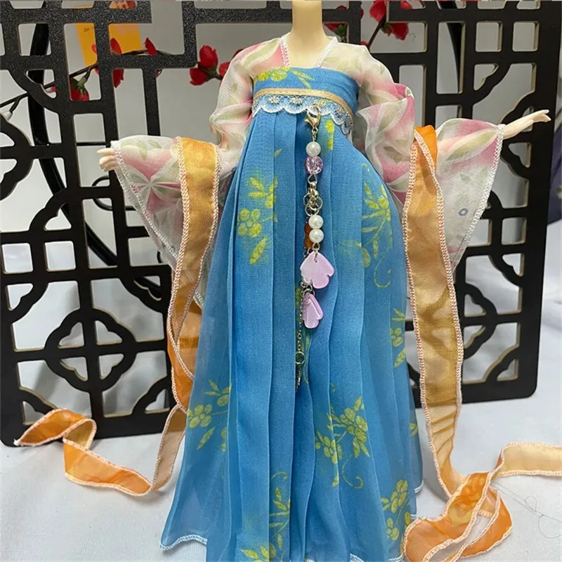 1/6 Maßstab Chinesisches Antikes Kleid in Verschiedenen Stilen Trägerloses Feenkleid mit Weiten Ärmeln Hanfu für 12-Zoll-TBL-BJD-Actionfigurenkörper – Detail 4