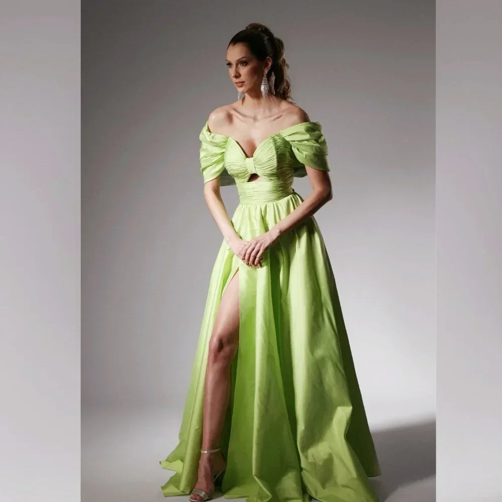 Customized Price AdjustmentJersey Ruched Clubbing A-line Off-the-shoulder Bespoke Occasion Gown Long Dresses